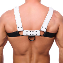 The Red Harness Harnais en cuir Snap Noir-Blanc
